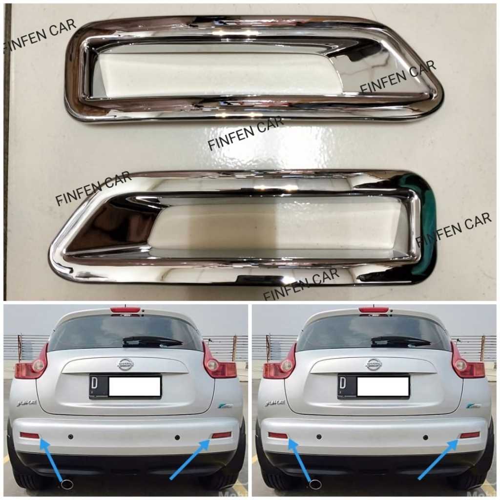 Nissan Juke 2011 List Garnis Cover Chrome Reflektor Bemper Belakang