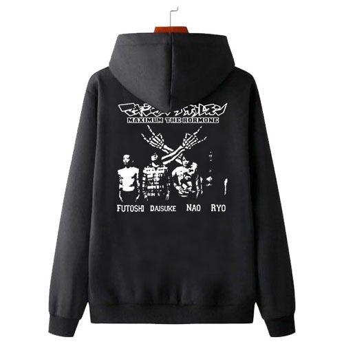 Maximum The Hormone Futoso Daisuke Nao Ryo Hoodie Bahan Katun Fleece | Jaket Hoodie Jumper & Ritslet