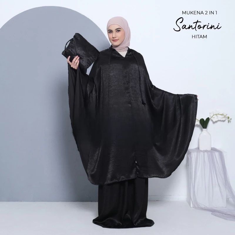 MUKENA DEWASA TRAVELING JUMBO SUTRA SANTORINI SILKY 2in1 MUKENA PREMIUM ADEM