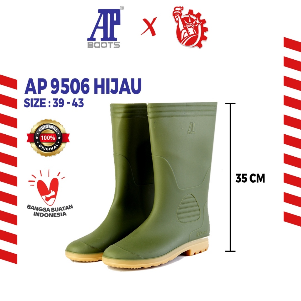 Sepatu Boots Karet Panjang Ap 9506 Boot Kerja