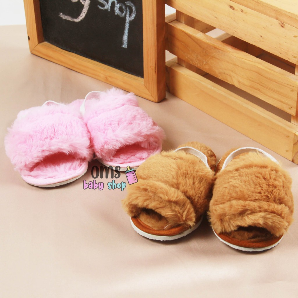 PACKING MIKA Sepatu Sandal Bayi Bulu Premium Sepatu Fashion Bayi anti selip