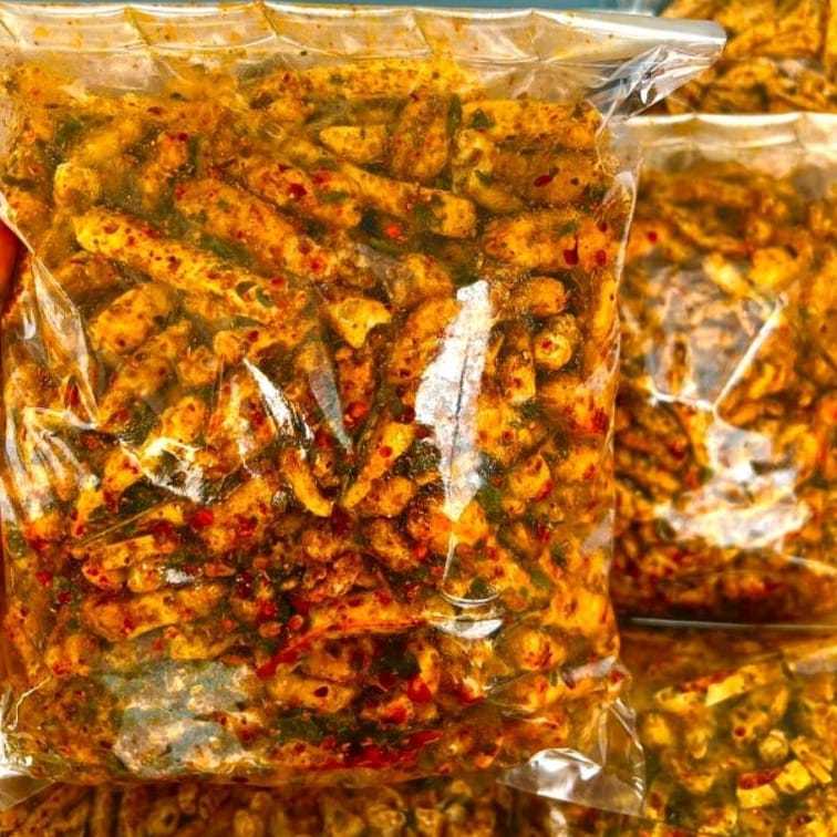 1 Kg BASRENG PEDAS DAUN JERUK / Makanan Ringan Kekinian Super Pedas / basreng / basreng 1 kg / basre