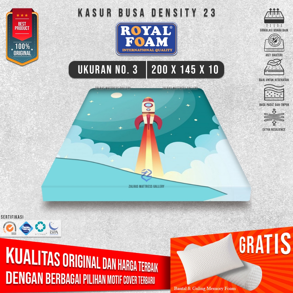 [ 200x145x10 ] Kasur Busa No. 3 Original Royal Foam Density 23