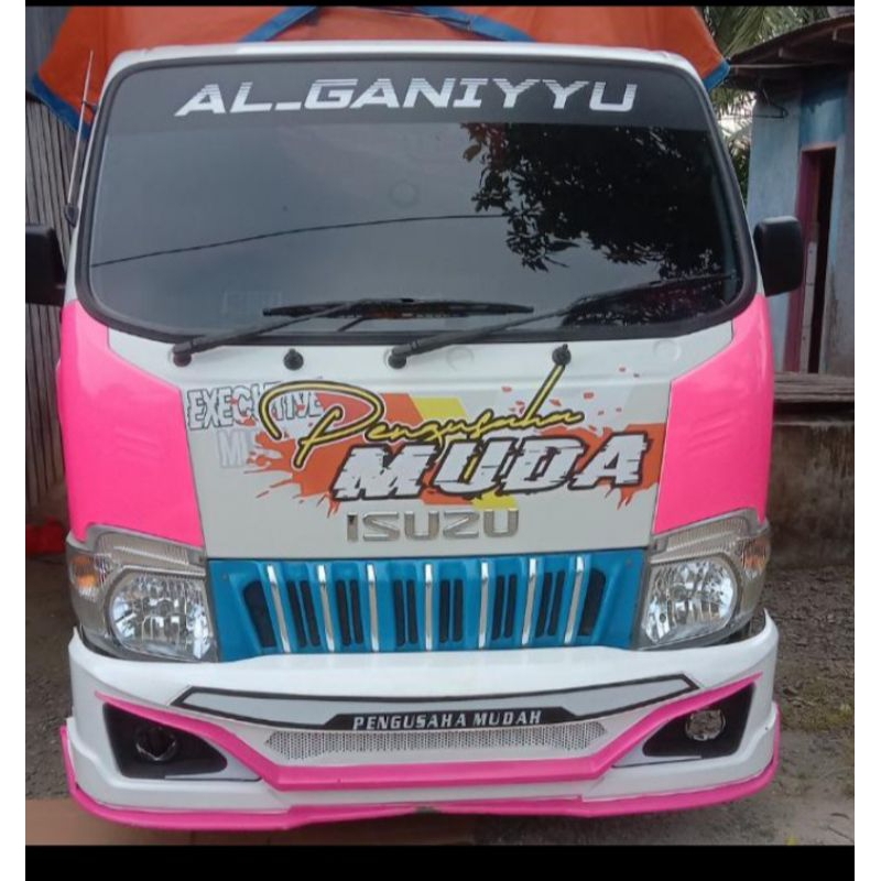 bemper depan isuzu traga bahan plat