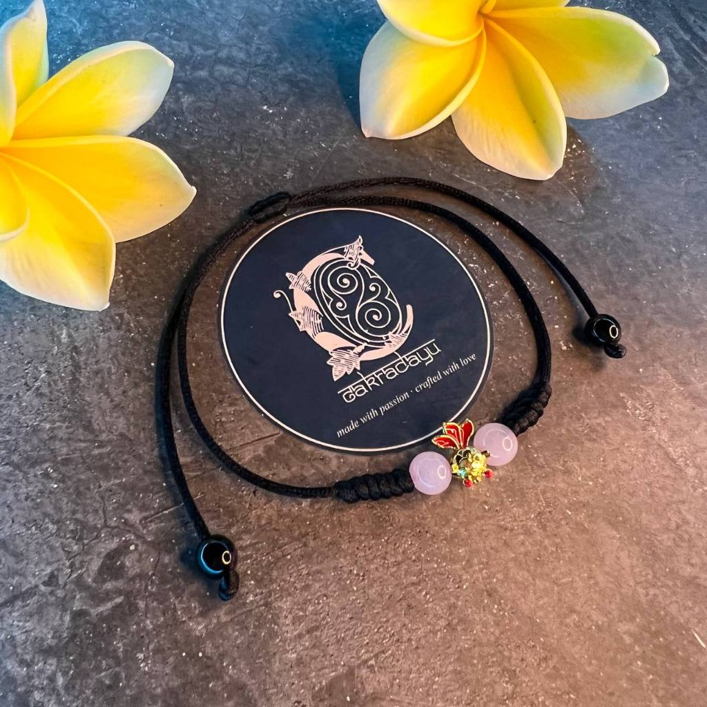 CAKRADAYU Gelang Xuping Ikan Mas Koki dan Batu Alam asli Bali Original