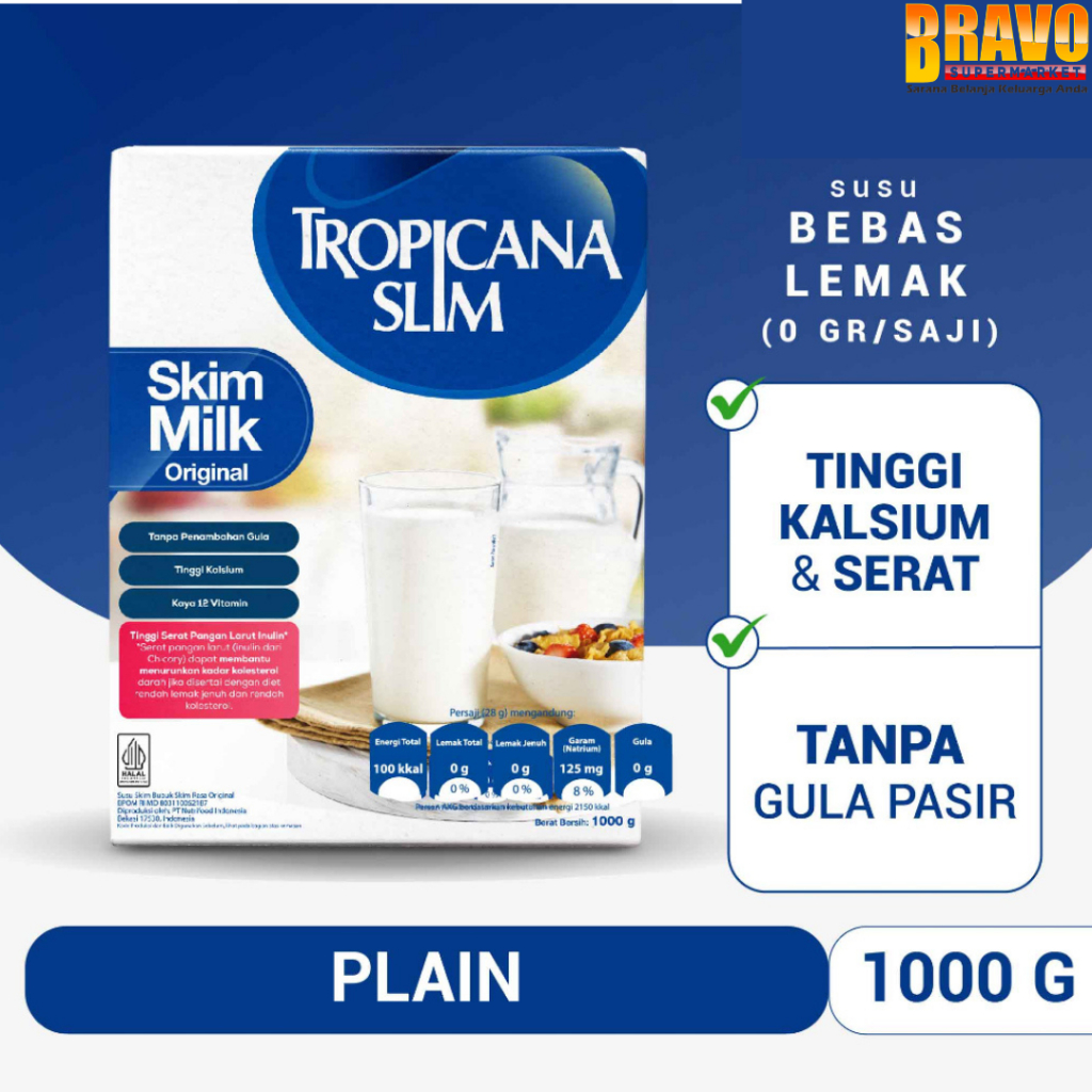 

Bravo Bojonegoro - Tropicana Slim Susu Skim Original 1000GR - Bantu Turunkan Kolesterol