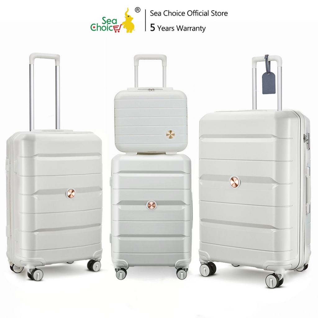 SEA CHOICE-Koper Kabin Carry On Bagasi 14+20+24+28 inch 1 Set Large Koper Travel Hardcase PP FIBER