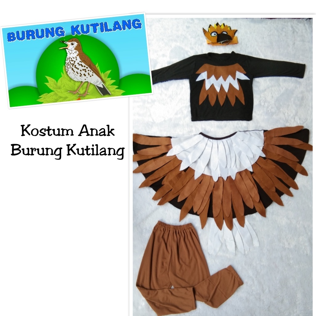 KOSTUM ANAK BURUNG KUTILANG | kostum karnaval anak burung kutilang