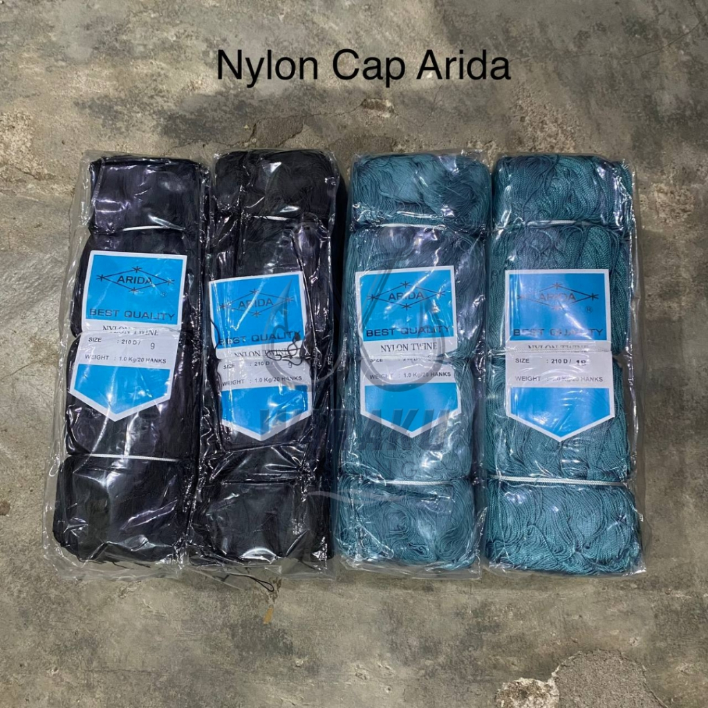 (PER PAK) Benang Nylon CAP ARIDA Berbagai Ukuran dan Warna
