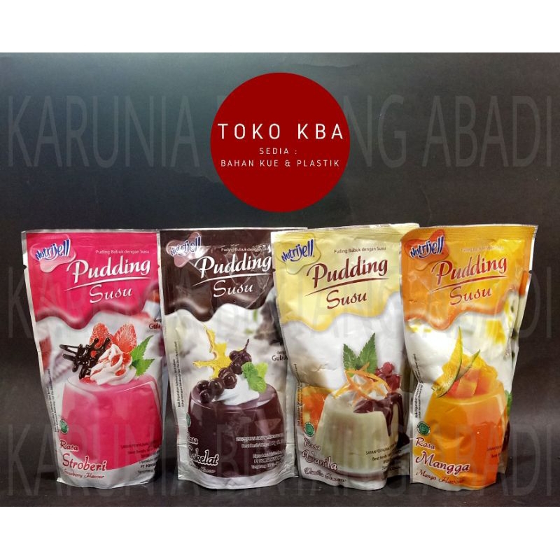 

Agar Nutrijell Pudding Bubuk Susu Rasa Pouch ( Stroberi | Cokelat | Vanila | Mangga )