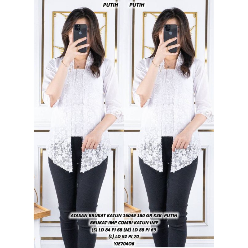 ATASAN BRUKAT PUTIH KEBAYA BRUKAT PREMIUM BAJU KEBAYA PUTIH ASD 160499
