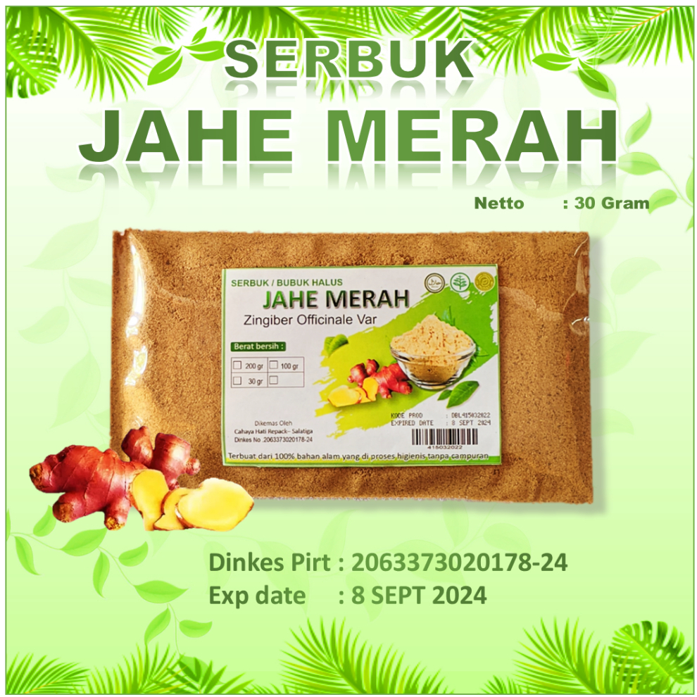 

Jahe Merah Bubuk Jamu Tradisional Sari Jahe Merah murni