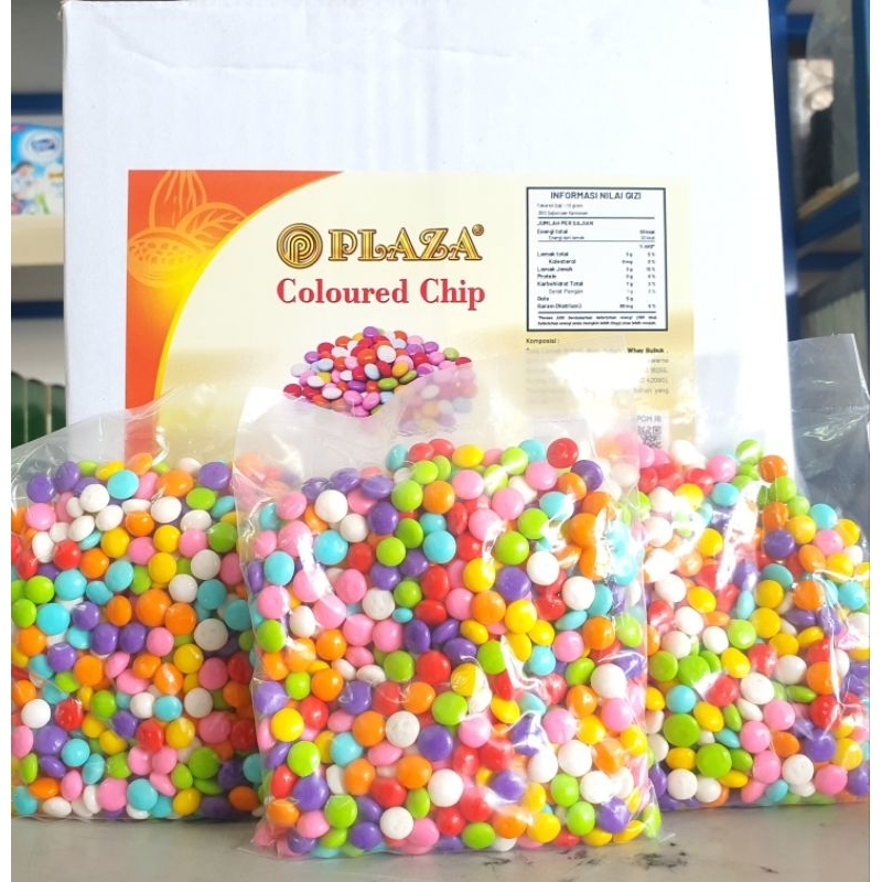 

Plaza Chocochip Warna / Chocochips Mix Warna Plaza / Coloured Chip Plaza 100Gr, 250Gr