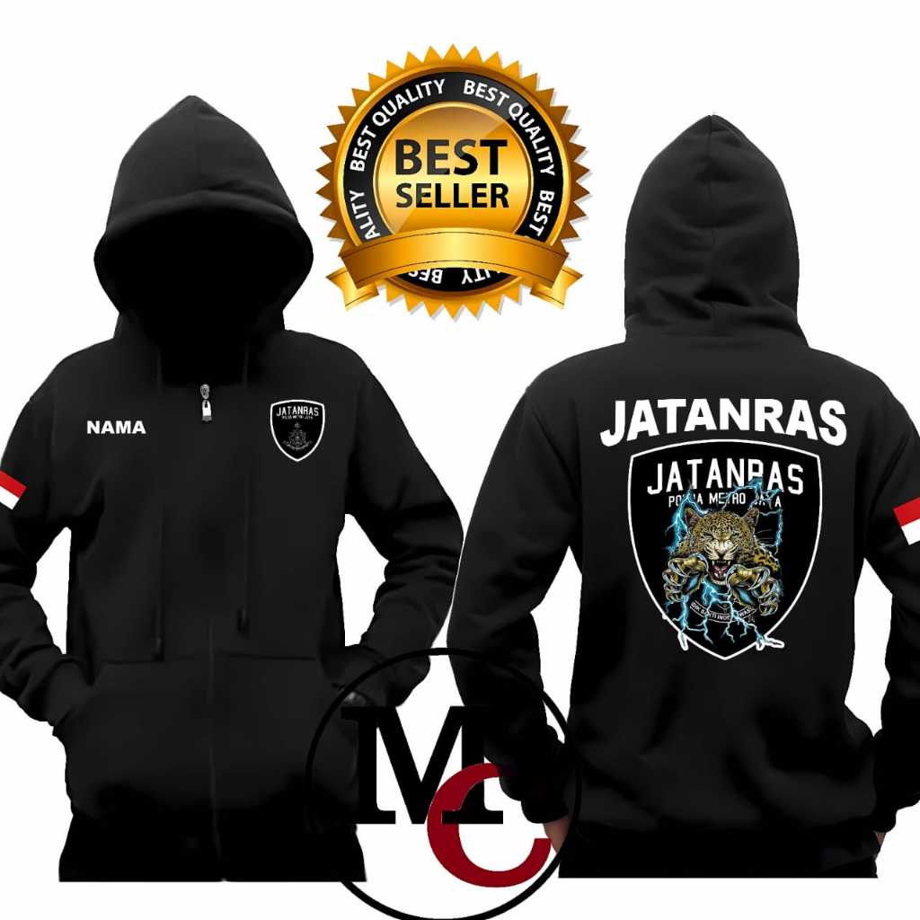 JAKET HOODIE ZIPPER INTANSI POLISI JATANRAS POLDA METRO JAYA WARNA HITAM