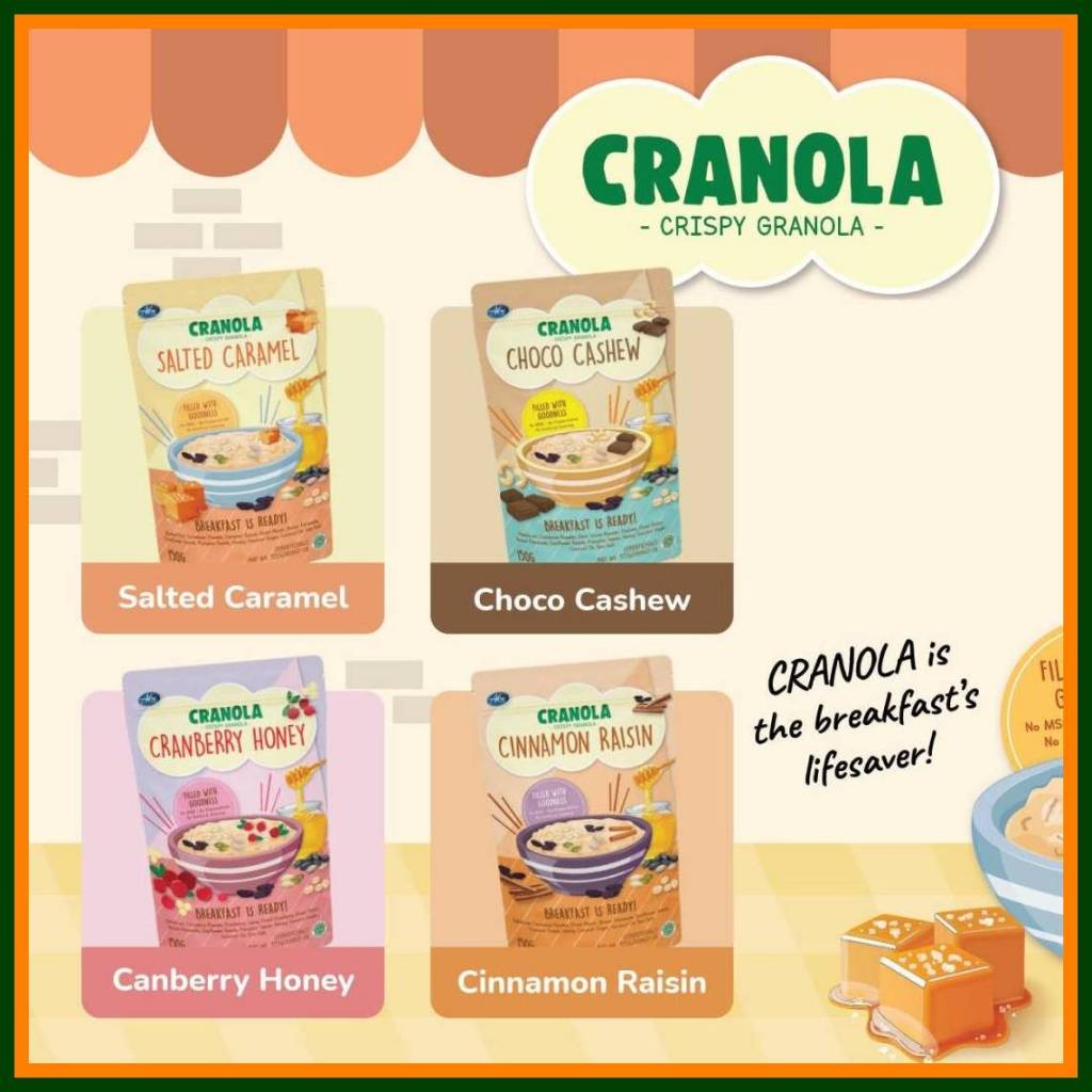 

Abe Food Cranola Crsipy Granola Makanan Sehat Snack Anak 150 gram