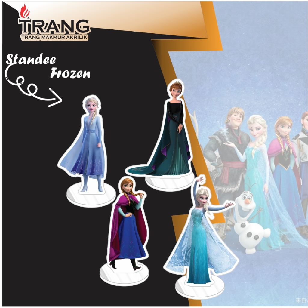 Standee Figure Akrilik Frozen Elsa Anna / Standing Action figure Acrylic Frozen Elsa Anna
