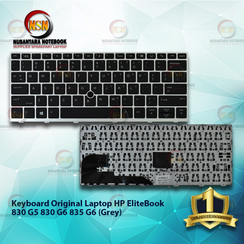 Keyboard Original Laptop HP EliteBook 830 G5 830 G6 835 G6 (Grey)