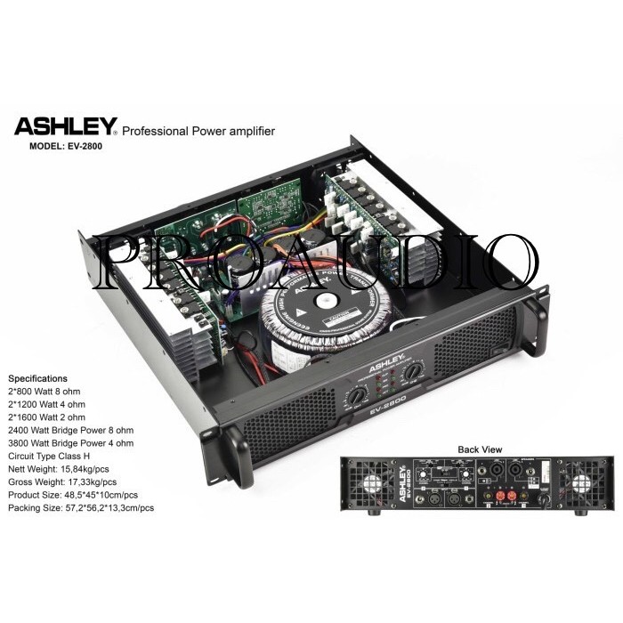 Ashley EV2800 Power Amplifier EV-2800 EV 2800