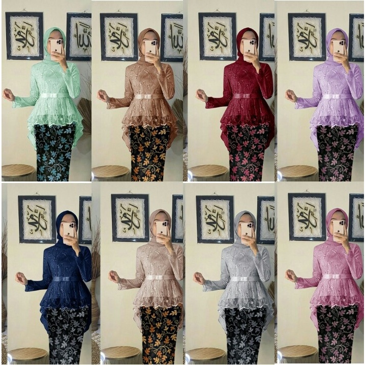 SETELAN ROK KEBAYA WANITA Aurora Matt Tile Mutiara