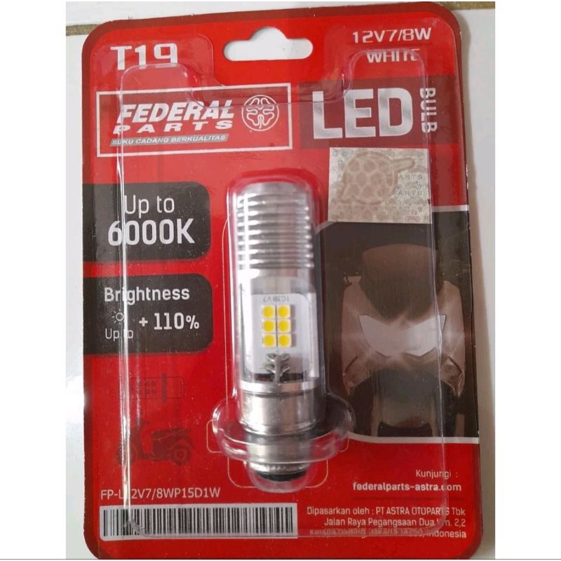 Lampu LED Federal 6000K T19 H6