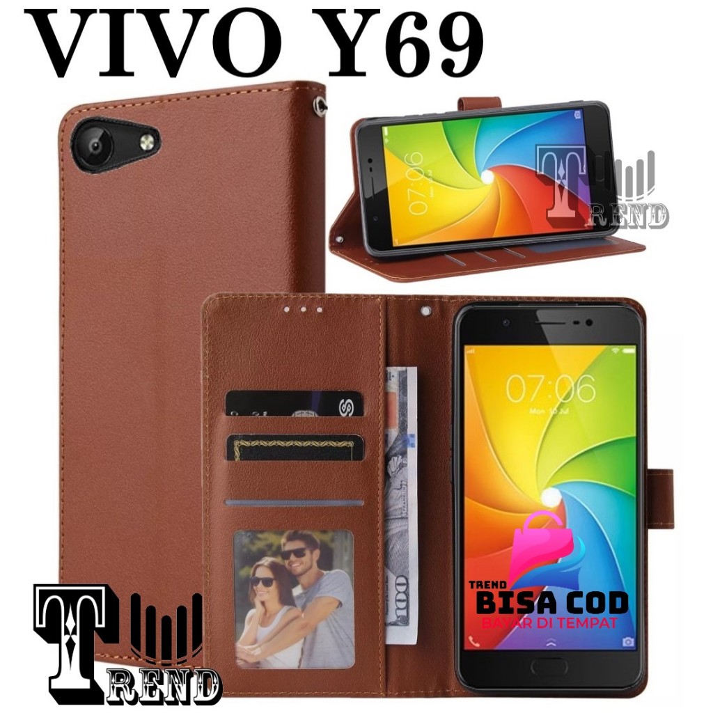 FLIP COVER VIVO Y69 LEATHER CASE FLIP VIVO Y69