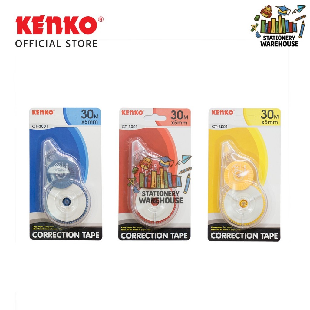 

KENKO CORRECTION TAPE CT 3001 ( 30 Meter x 5MM ) TIP-EX Roll correction tape 30m