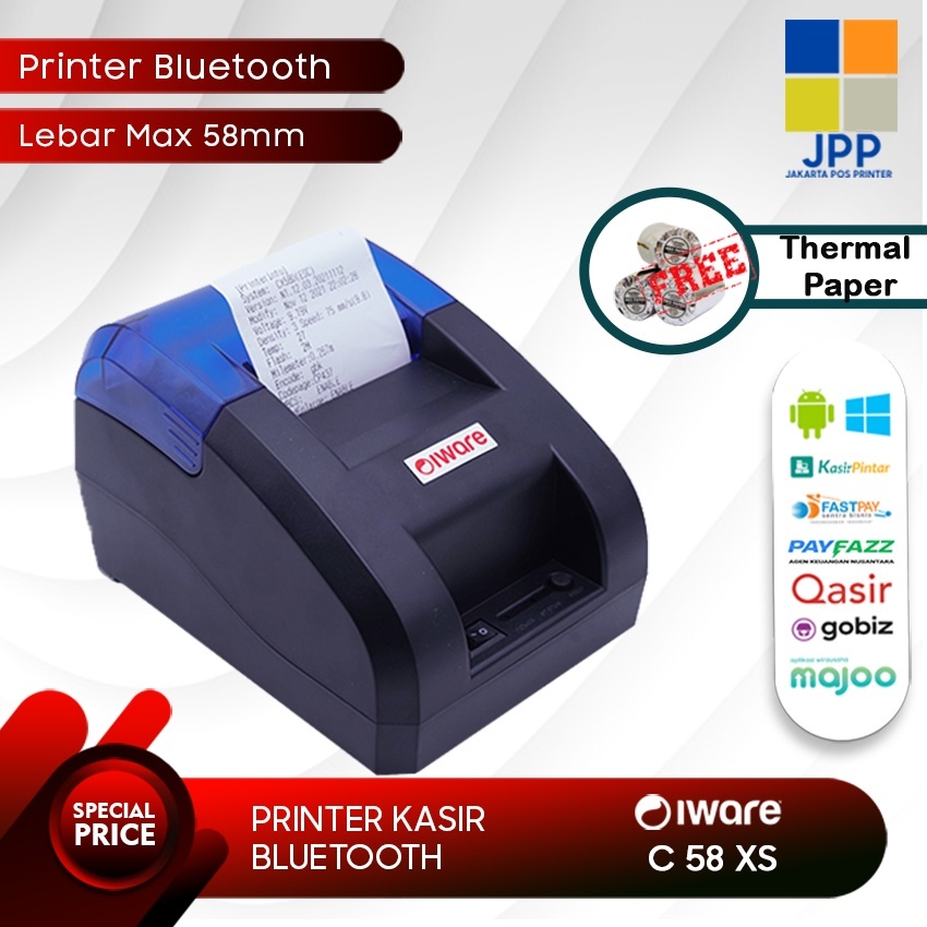 PRINTER BLUETOOTH IWARE C58XS PRINTER THERMAL 58MM