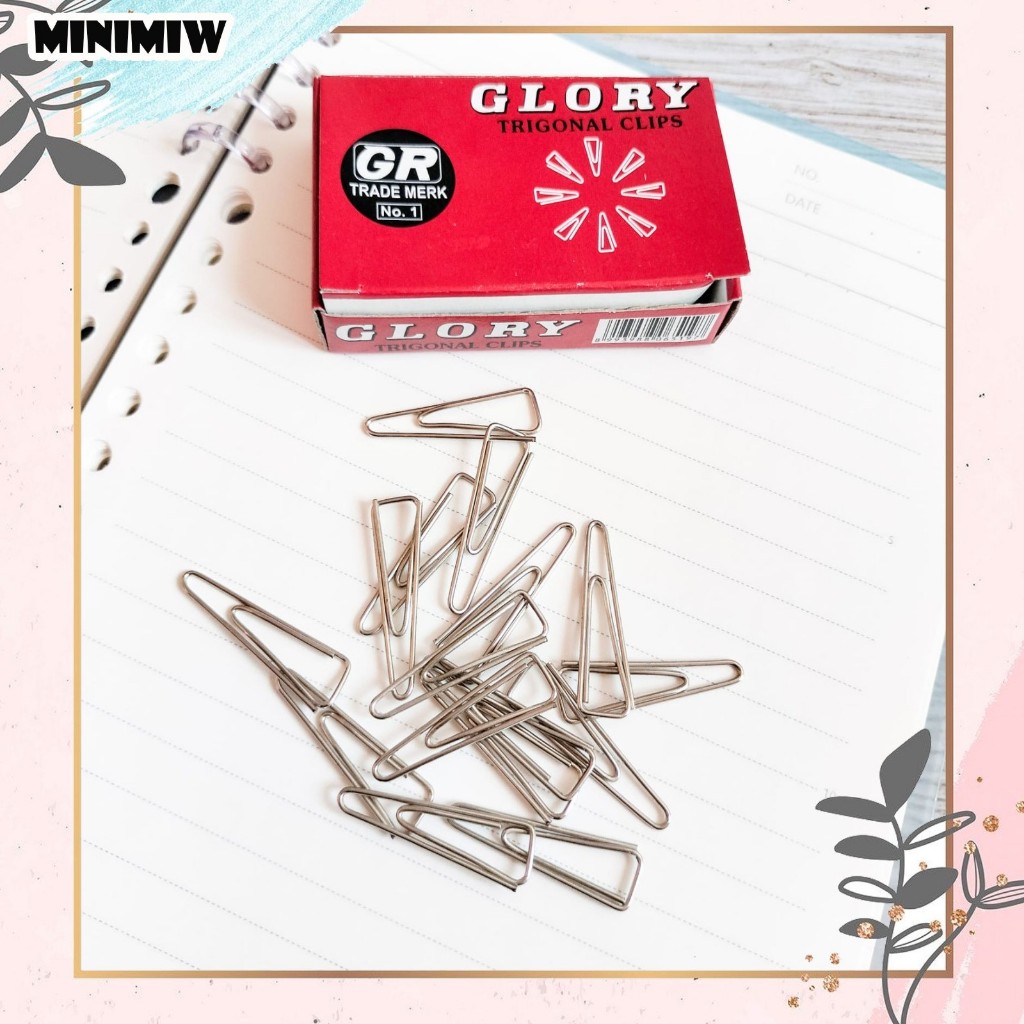 

PENJEPIT KERTAS TRIGONAL GLORY 1 BOX PAPER CLIP NO 3 KLIP SEGITIGA JEPITAN FILE DOKUMEN ALAT TULIS KANTOR SEKOLAH