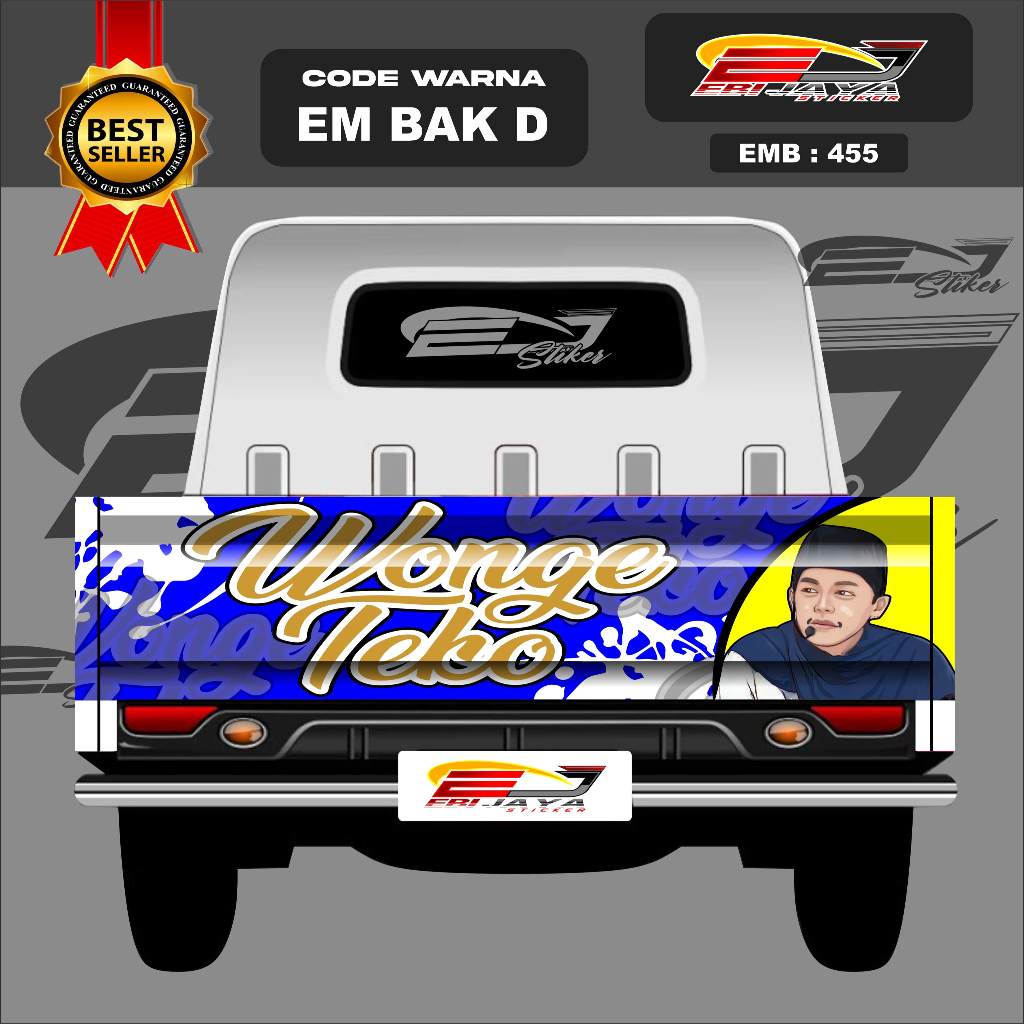 STIKER DECAL PICK UP BAK BELAKANG VERSI WONGE TEKO-STIKER VARIASI FREE CUSTOM TULISAN-EMB455