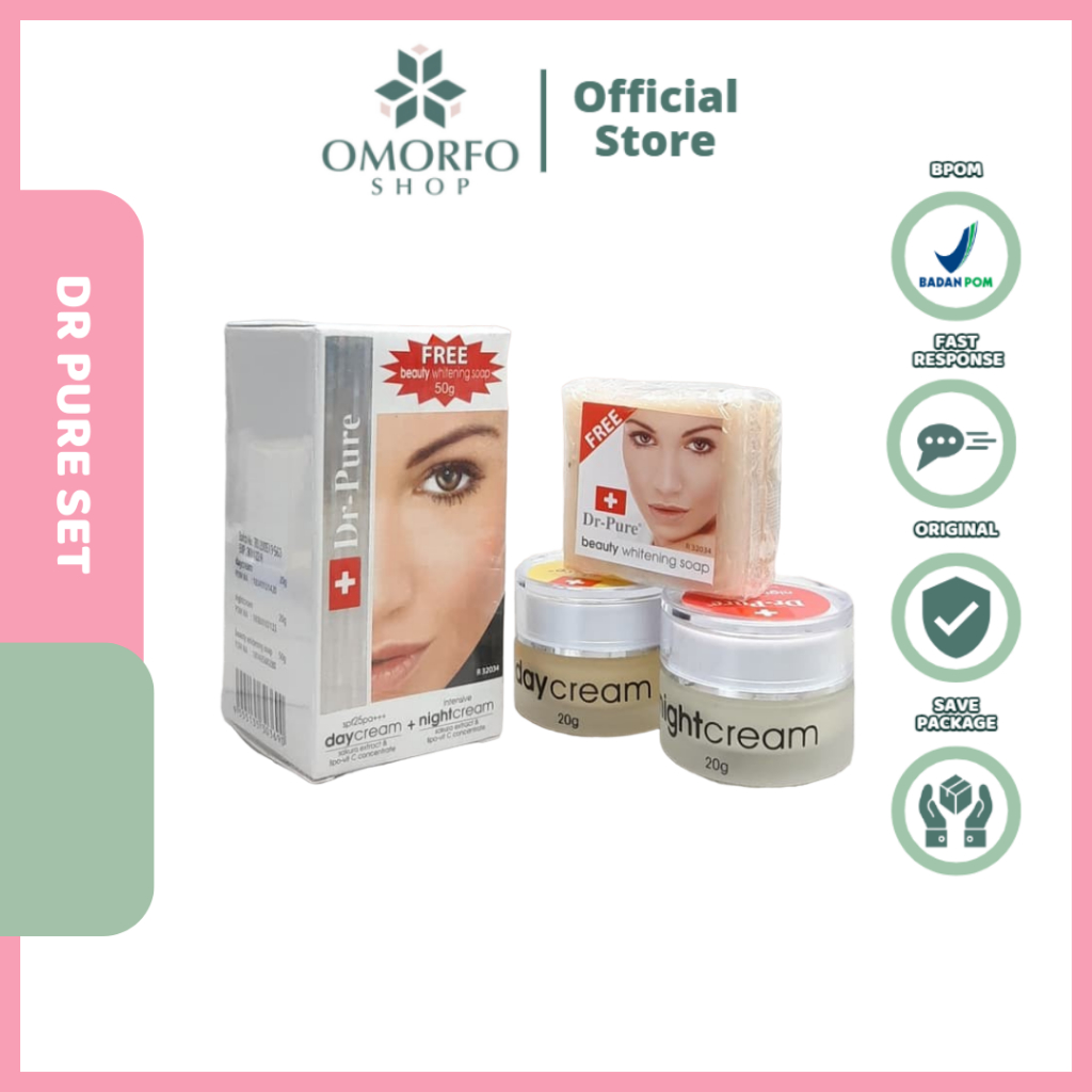 [Omorfo] BPOM DR PURE SET (Day & Night Cream + Sabun) | Dr Pure Beauty Series | Dr Pure Day & Night 