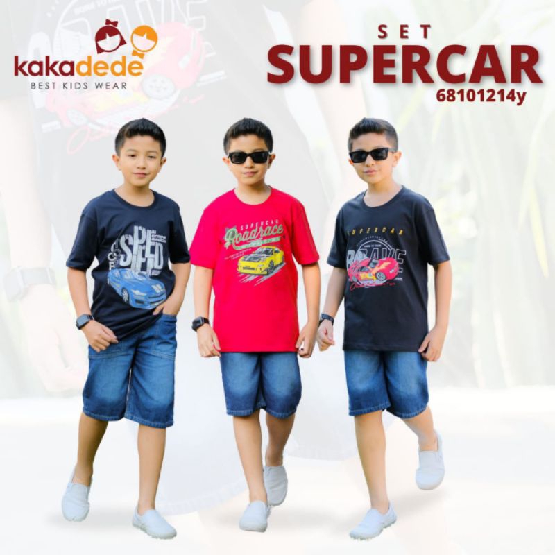 Setelan Celana Jeans Anak Laki Laki Kakadede Oneset Supercar