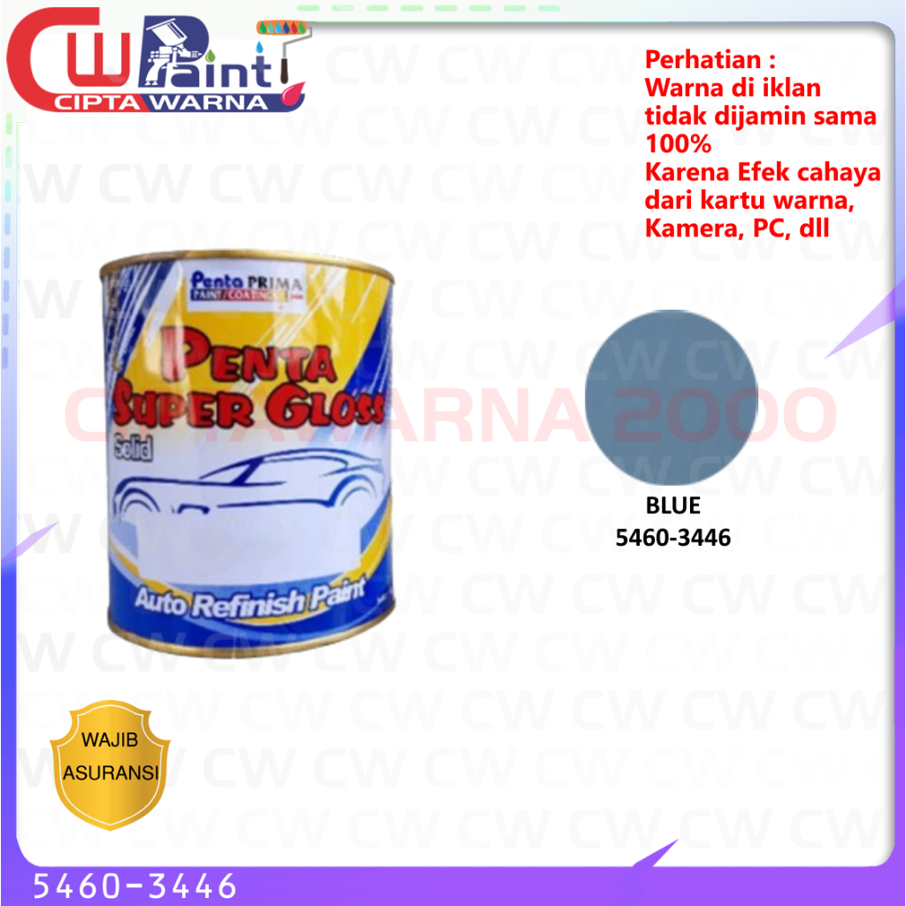 Cat Penta Super Gloss Solid Warna Blue Biru 5460-3446 200gram 1Kg