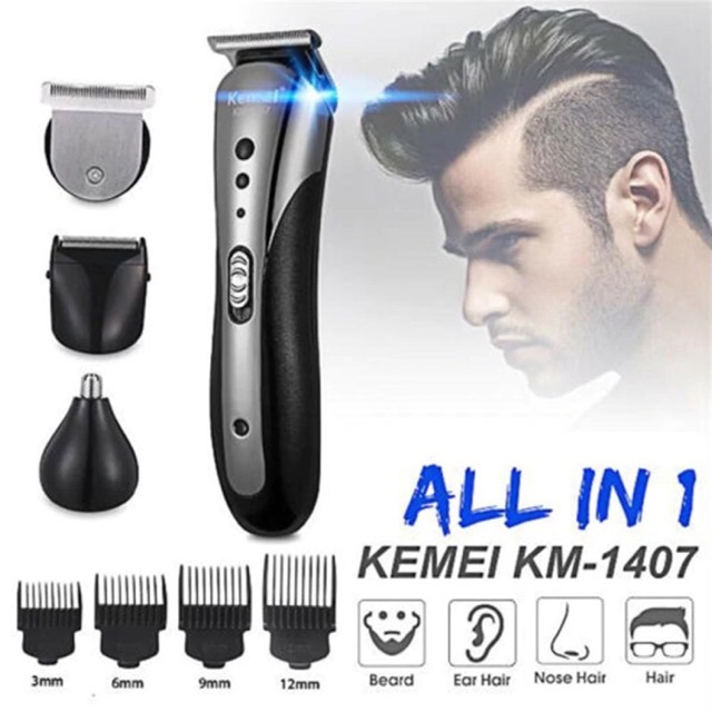 Mesin Cukur Kemei KM-1407 / Kemei 1419 Clipper 3 in1 Alat cukur rambut charger