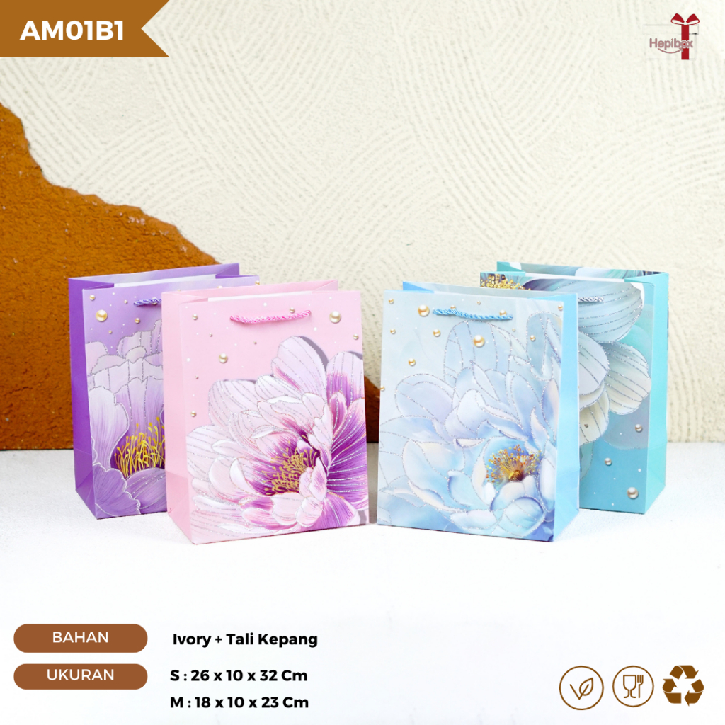 Paper Bag Motif / Goodiebag Motif / Paper Bag Bunga / Goodiebag Bunga / Paper Bag Ultah I AM01B1-AM02B1