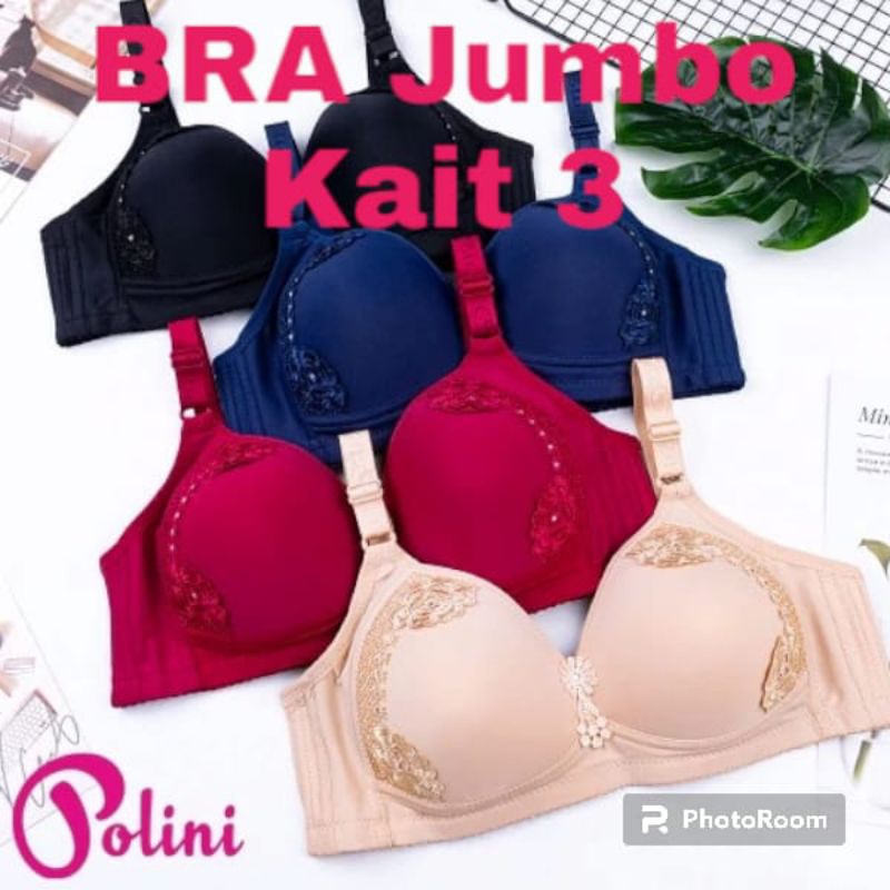 BH POLINI K333 -BH Jumbo Kait 3 - BRA Jumbo Kait 3 - BH Jumbo Kait 3 Tanpa kawat - Daleman Wanita