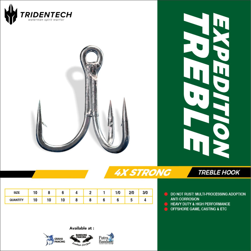 KAIL PANCING TREBLE HOOK MURAH TRIDENTECH EXPEDITION TREBLE 4X