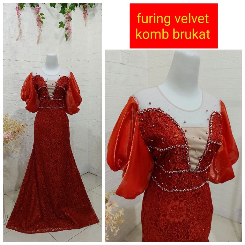 GAUN DUYUNG BRUKAT LENGAN BALON // BAJU PESTA// BAJU PENYANYI