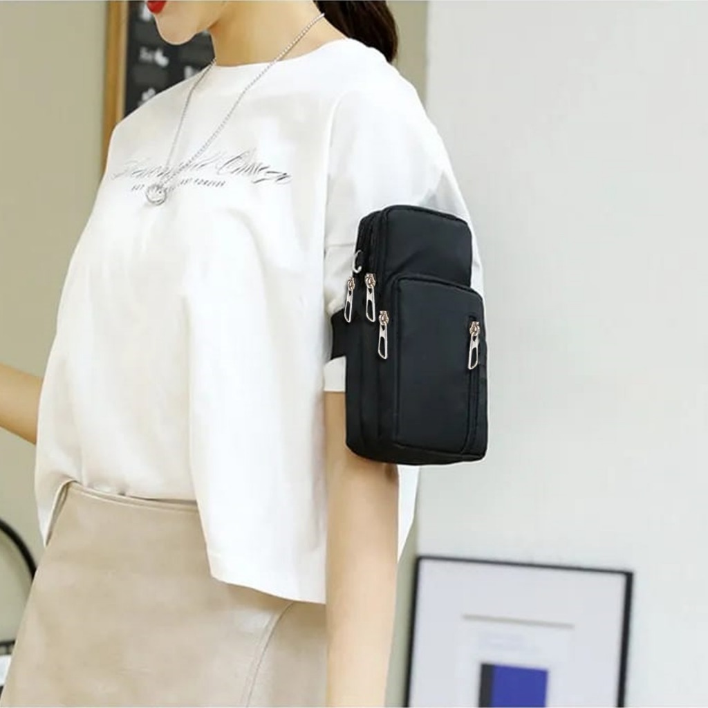 READY  COD Tas Selempang LANGFORD Trendy Tas HP Wanita/Pria Slingbag Tas Pouch Leher Tas Pasport Mul