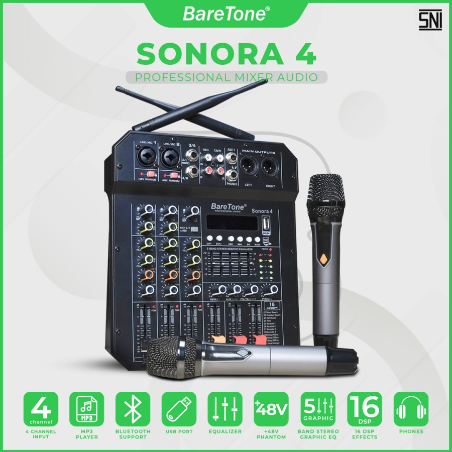 Mixer Audio BareTone SONORA 4 - Professional Mixer 4 channel
