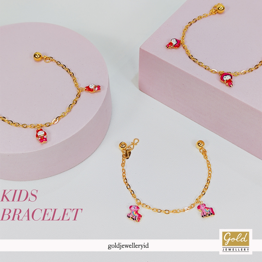 Gelang bayi emas kuning 700 16k model rantai kids bracelet