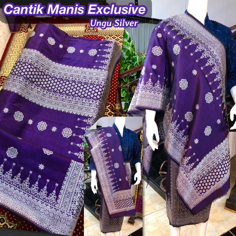 Songket Cantik Manis Exclusive Ungu Silver / Songket tenun asli palembang / ilham songket palembang