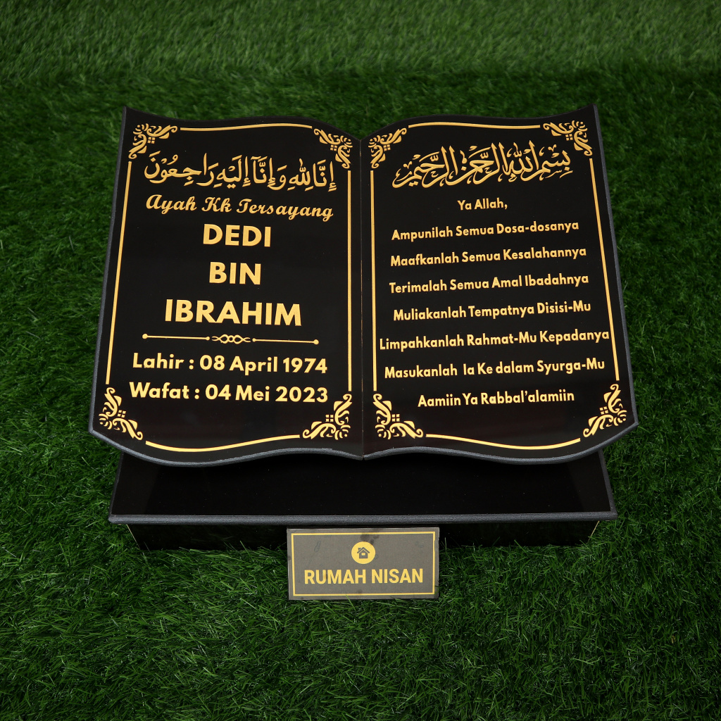 RUMAH NISAN - BATU NISAN KUBURAN MAKAM MODEL BUKU 30X40 KRAMIK/GRANIT TILE