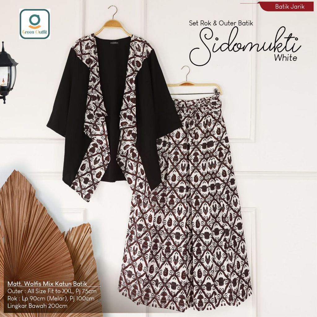 sidomukti set rok outer wolfis batik  ld 112 stelan setelan oneset pakaian baju bluss blus bluse jum
