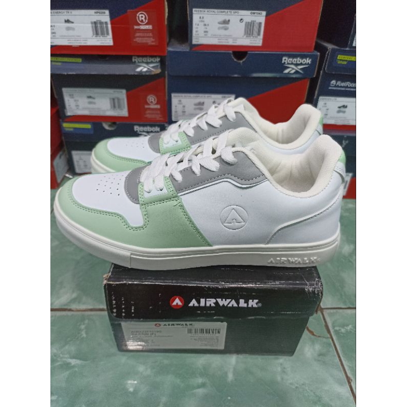 Airwalk Rarrin Sepatu Original Putih/Hijau/Abu