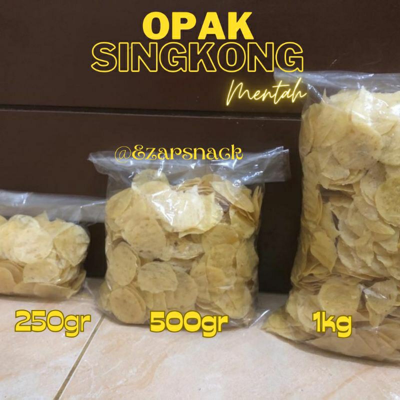 

OPAK SINGKONG KOIN MENTEGA MEDAN MENTAH 250GR 500GR CEMILAN JAJANAN EZAR SNACK