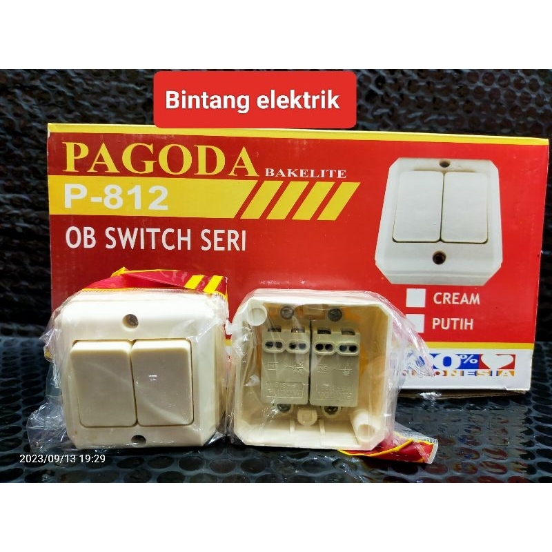 saklar lampu Seri OB tempel pagoda per 1 pcs
