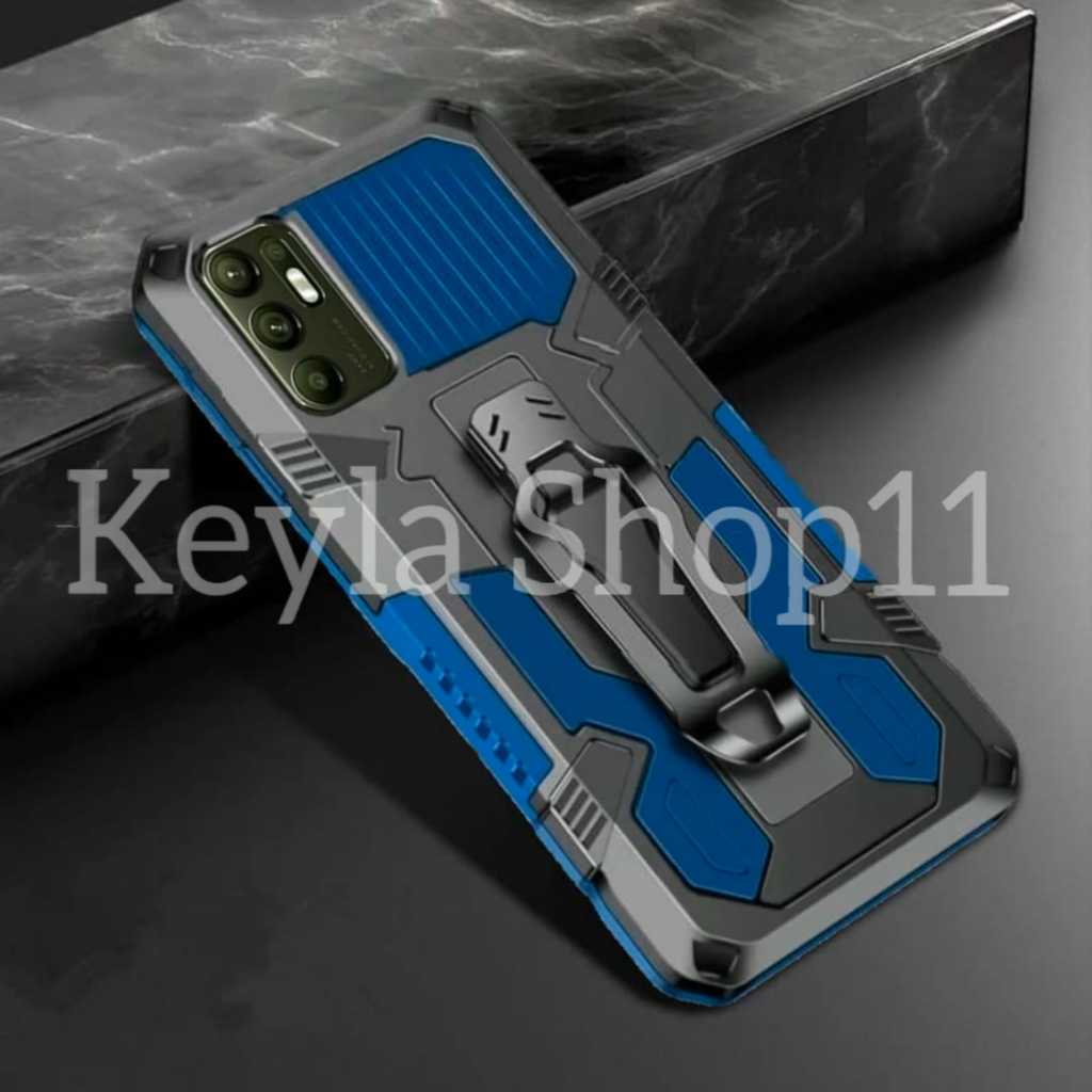 Casing HP Untuk VIVO V20 SE Soft Case Kick Stand Clip Hard Case Robot Armor  I Crystal