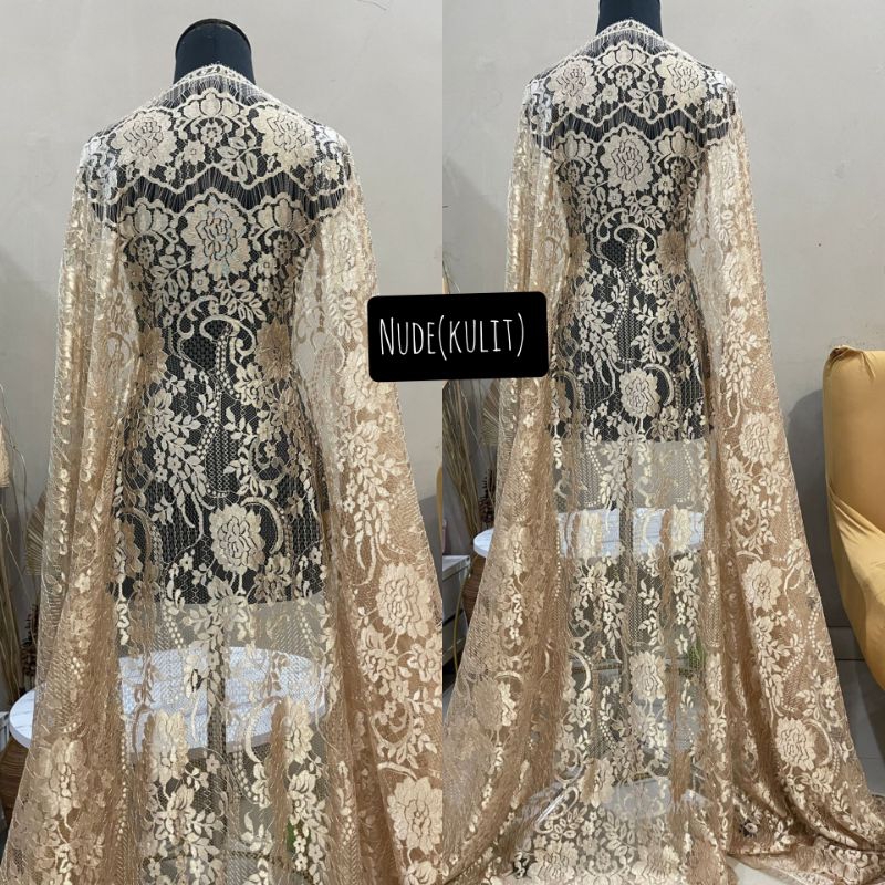 brukat halus, brukat semi prancis, brukat panel, semi prancis, kain kebaya, bakal kebaya, brokat mur