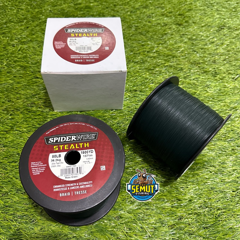 PE SPIDERWIRE STEALTH BRAID 80LB 1500YARD WARNA MOSS GREEN MADE IN USA