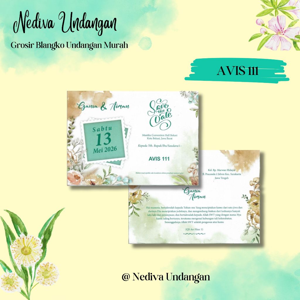 Blangko Undangan Avis 111 Harga Murah